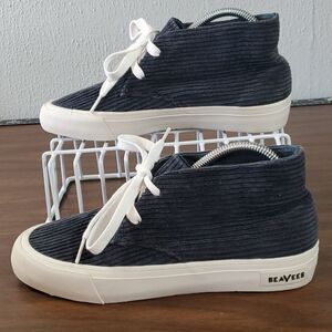 SeaVees Maslon Desert Boot Womens Size 9 Navy‎ Blue Corduroy